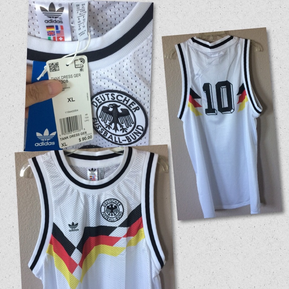 Adidas Germany Soccer Jersey tank dress white - Picture 1 of 8